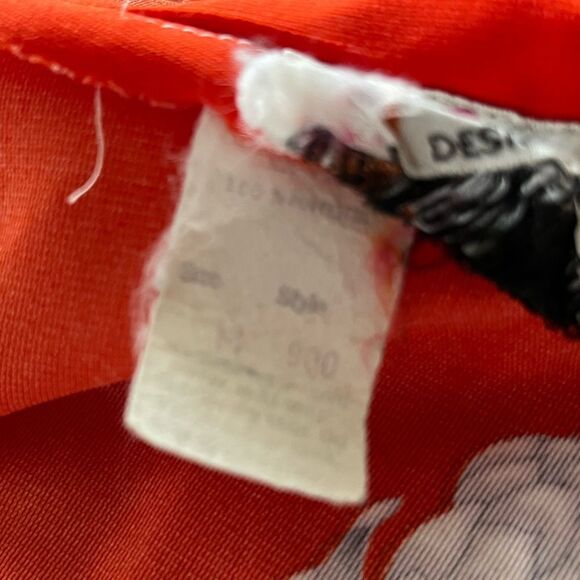 VTG 70s Red & Black Floral Malihini Hawaiian Beach Sarong Halter Maxi Wrap Dress - Picture 9 of 9